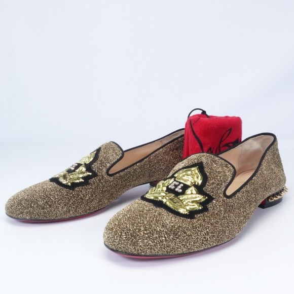 Authentic Christian Louboutin crystal embellished loafers - Picture 1 of 13